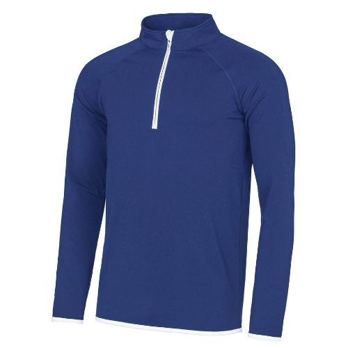 Awdis Just Cool Cool ½ Zip Sweatshirt Royal Blue/Arctic White